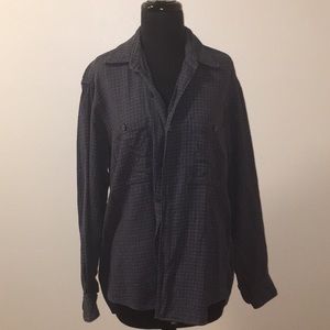 Ike Behar Button Down Blue Plaid Shirt, M